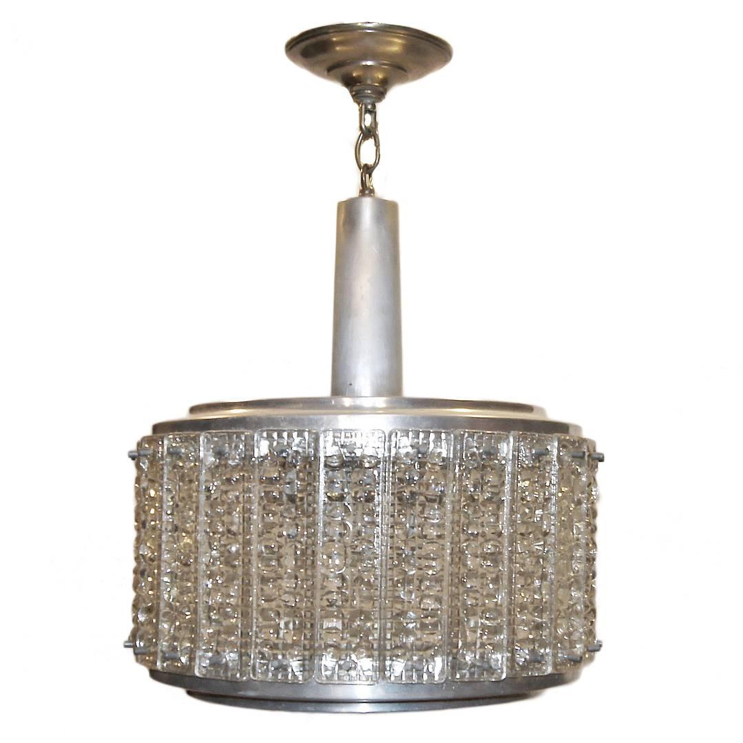 Moderne Glass Light Fixture For Sale