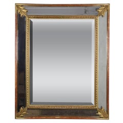 Antique French 19th Century Giltwood Beveled Mirror