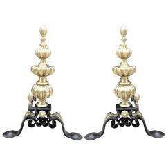 Pair of Antique Large Italian Bronze Andirons 4