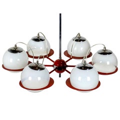 Space Age Red Italian Chandelier
