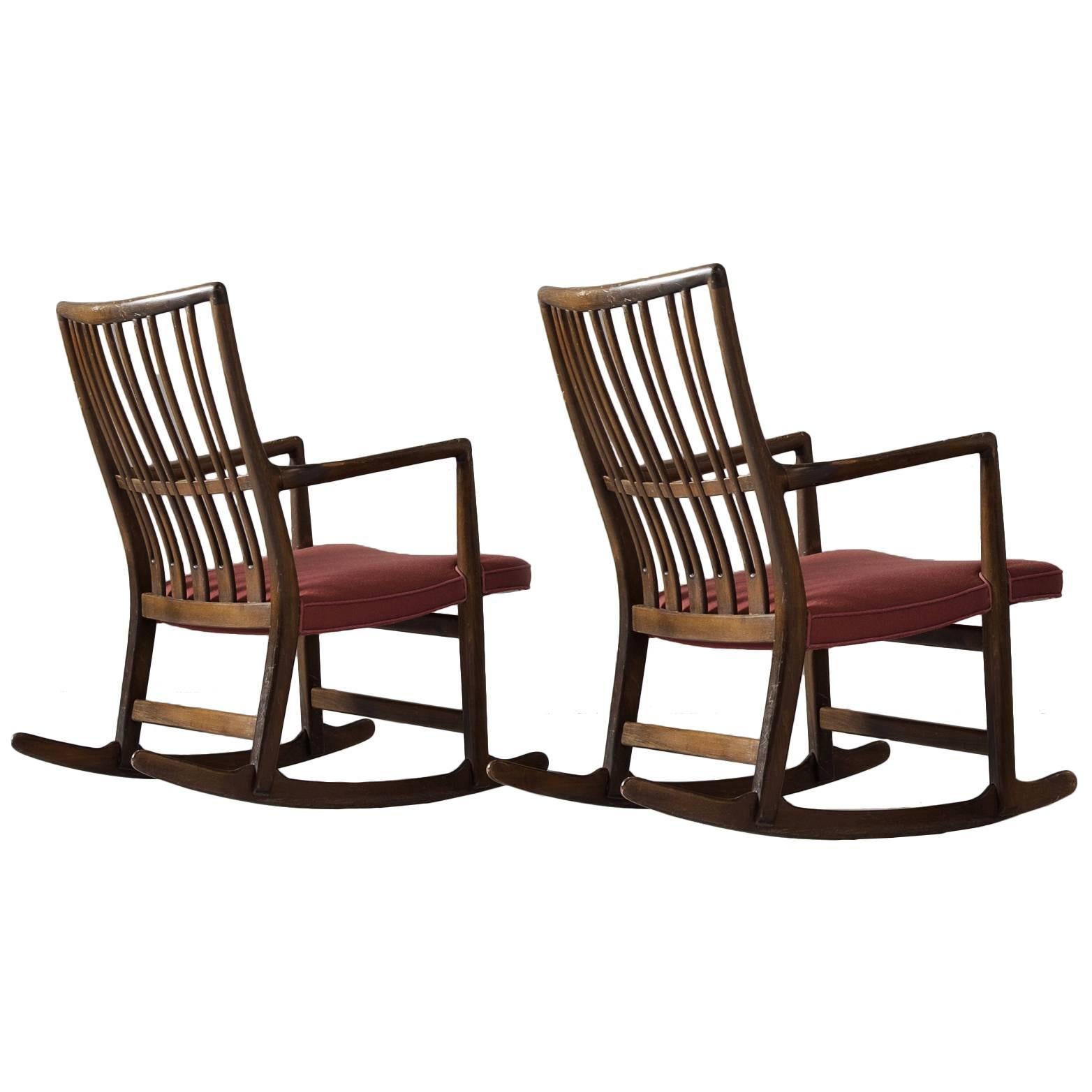 Hans Wegner Set of Two 'ML-33' Rocking Chairs