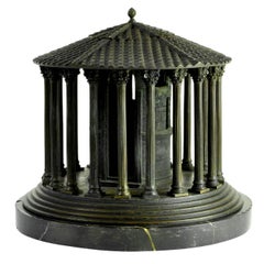 Impressive, highly-detailed, mid 19th c. bronze model of Temple of Vesta, Rome