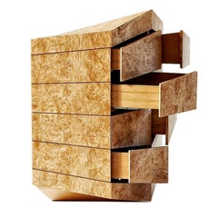 Contemporary Latvian Burl Chest of Drawers "PERSPICERE" by Janis Straupe