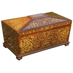 Early 19th c. English Rosewood and  Boulle Tea Caddy