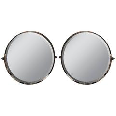 Pair of Custom Round Nickel Mirrors 10