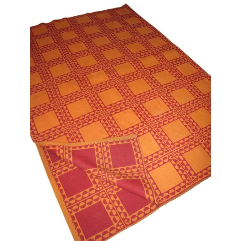 Mid-Century Modern Geometric Verner Panton Danish Reversible Wool Rug For Sale