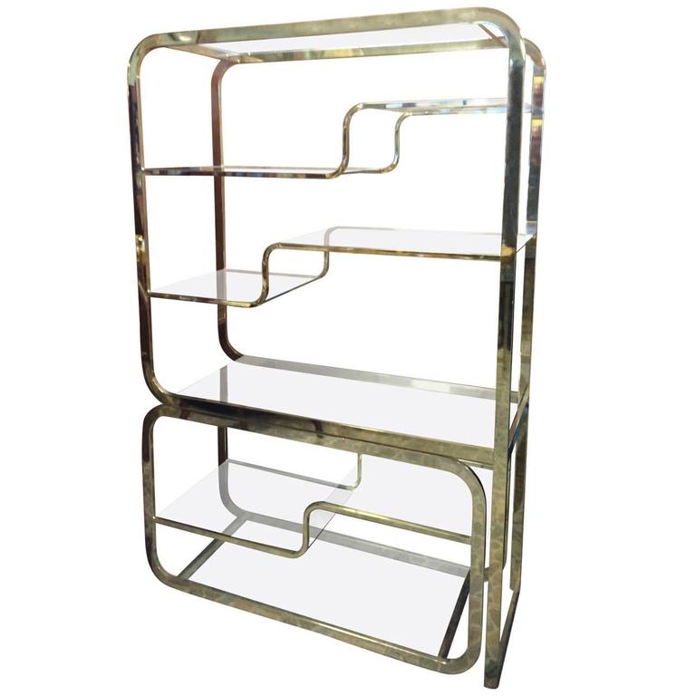 Milo Baughman for Design Institute of America Brass Etagere