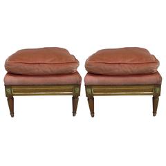 Pair of French Modern Neoclassical Stools / Benches Attributed to Maison Jansen