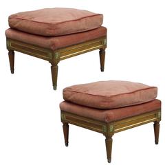 Pair of French Modern Neoclassical Stools / Benches Attributed to Jansen 5