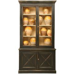 Directoire Style Painted Bookcase with Chicken Wire Doors 9