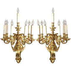 A pair of French Beaux Arts Ormolu Sconces 4