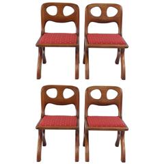 70's American craftsman walnut chairs 7