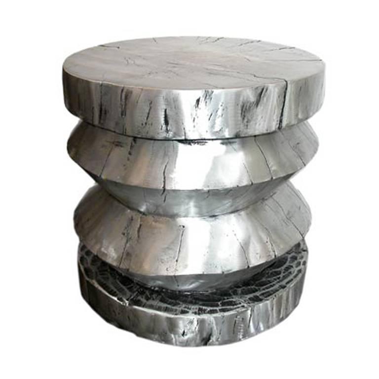 Cast Aluminium Stool or End Table For Sale
