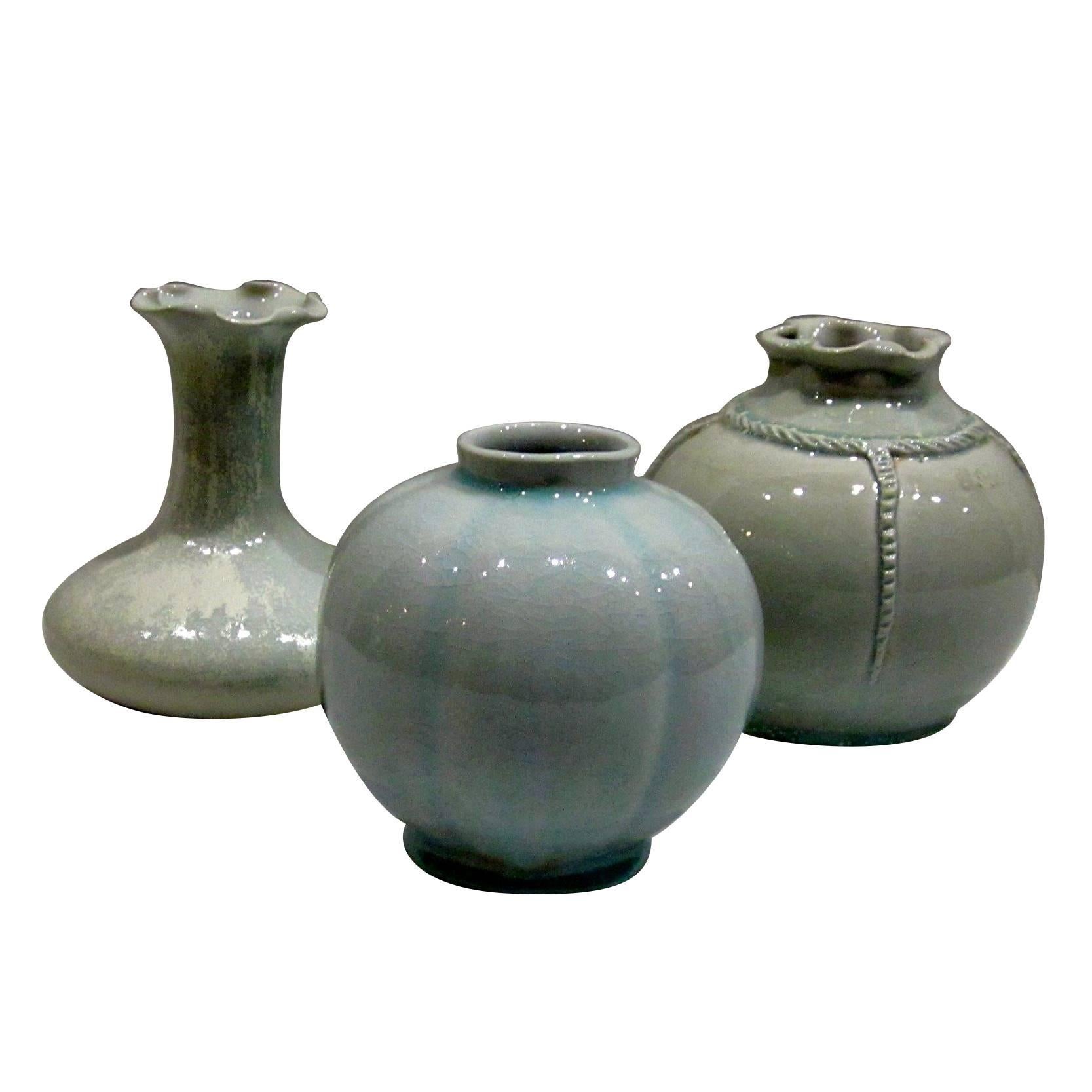 Pale Turquoise Small Vases, China, Contemporary