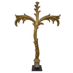 Antique 18th Century Swedish Rococo Period Carved Wood Coconut Tree