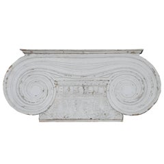 Pair of Large Ionic Painted Wood Capitals