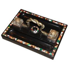 Large Pietra Dura Inkstand for a Partner's Desk 12