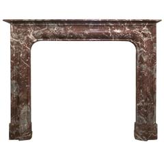19th Century Red Rouge Royal French Marble Fireplace Mantel