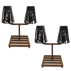 Unique Pair of French Mid-Century Industrial Table Lamps in Style Jean Prouve 6