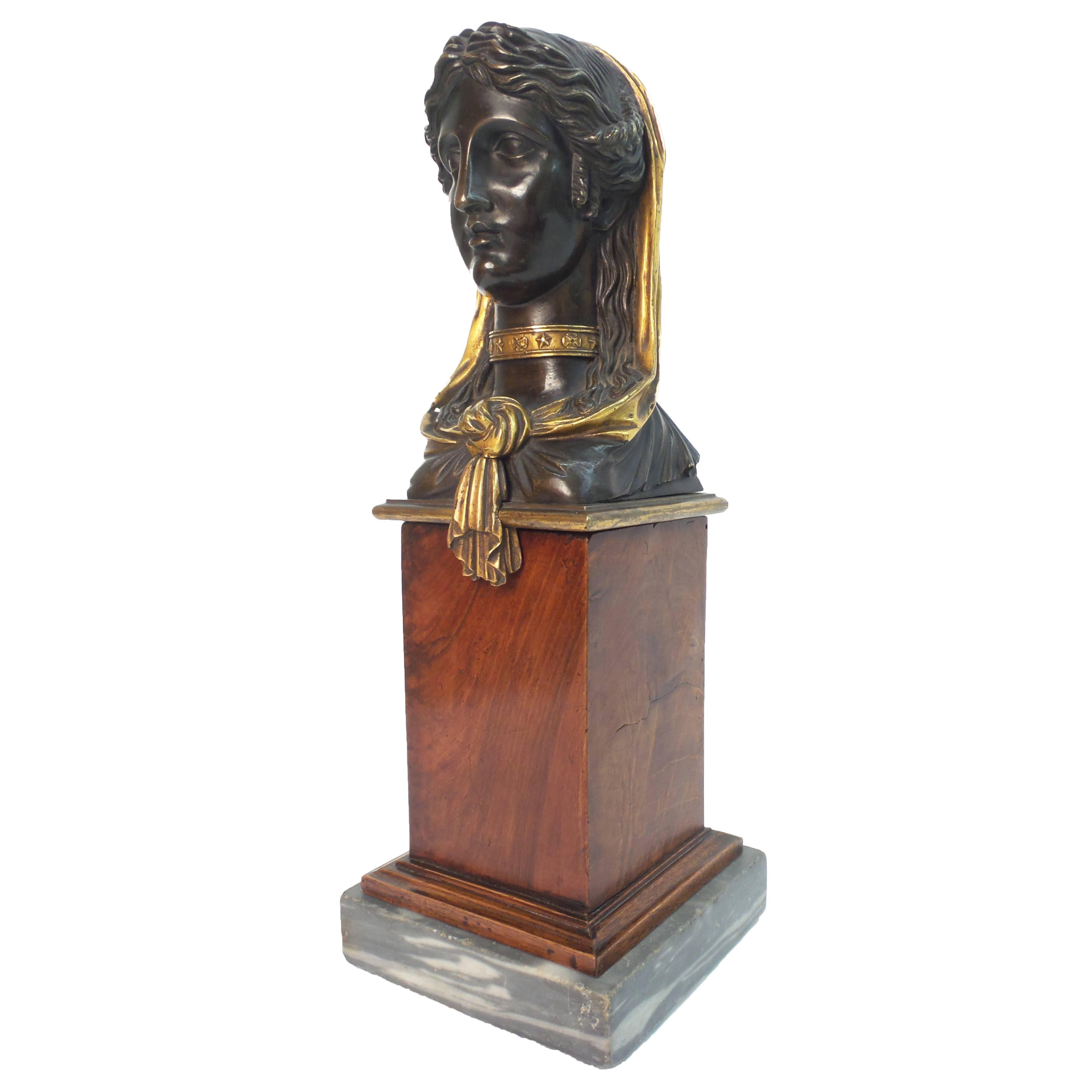 Empire Gilt and Patinated Bronze Sculpture For Sale