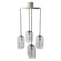 "Granada" Ice Glass Pendant Light Chandelier by Kalmar 11