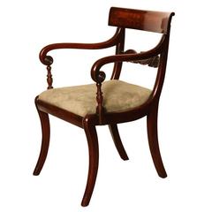 Early 19th Century, English Regency, Mahogany Open Armchair 1