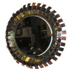 Curtis Jere Signed Eyelash Mirror Frame and Mirror