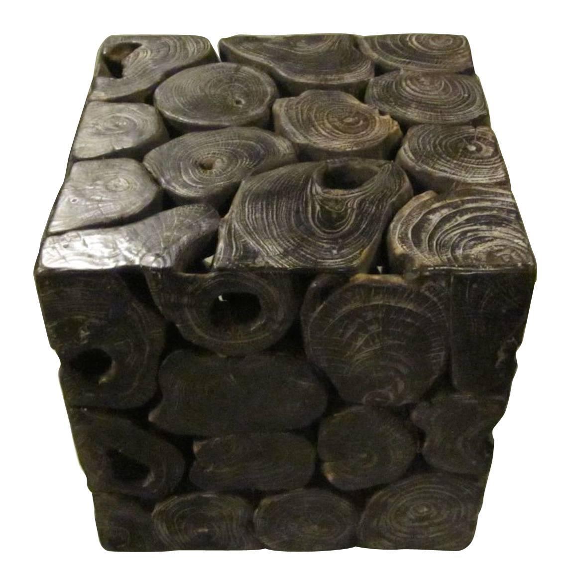 Brown Wood Slice Side Table Indonesia Contemporary at