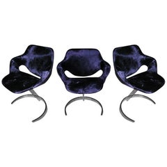 Three 1970s Armchairs by Boris Tobacoff