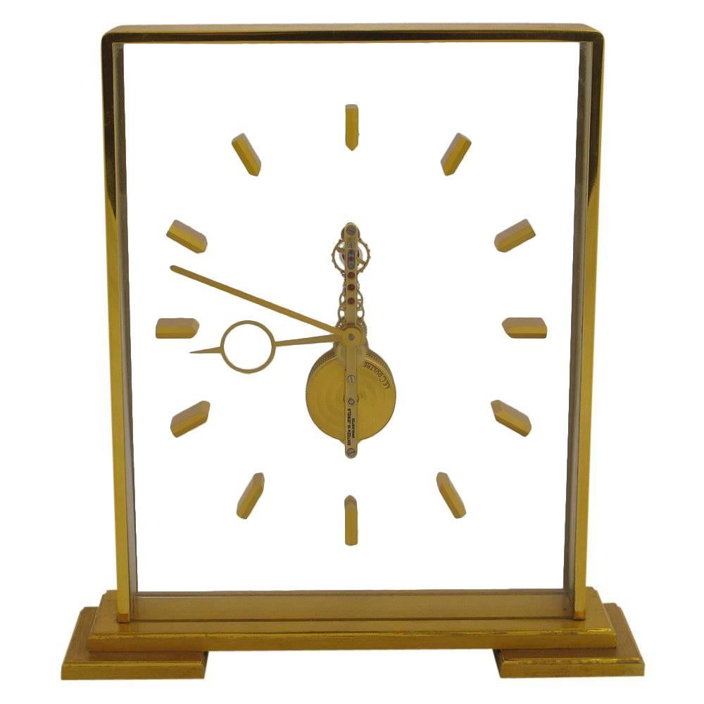 Jaeger LeCoultre Skeleton Clock Signed Switzerland 1960s