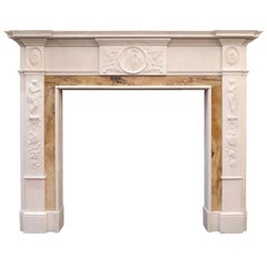 Antique 19th Century Neoclassical Marble Fireplace Mantel