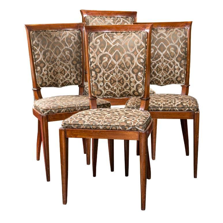 Set of Four Art Deco Style Mid-Century Modern Rosewood Dining Chairs
