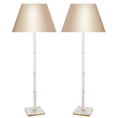 Modern Rock Crystal Quartz Floor Lamp with Gilt Base 2