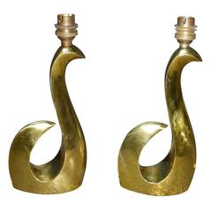 Two 1950s Gilt Bronze Lamps Signed by Scarpa 3