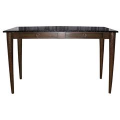 1960s Oak Table Worked with a Chisel Signed Bragall