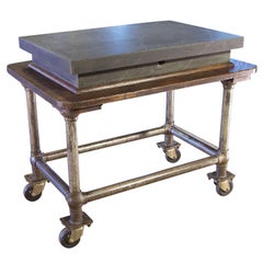 Vintage Authentic Machinist's Moveable Work Table