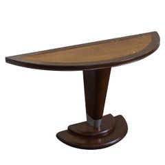 Leather Covered Console Table