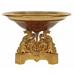 French 19th Century Renaissance Style Ormolu and Marble Centerpiece