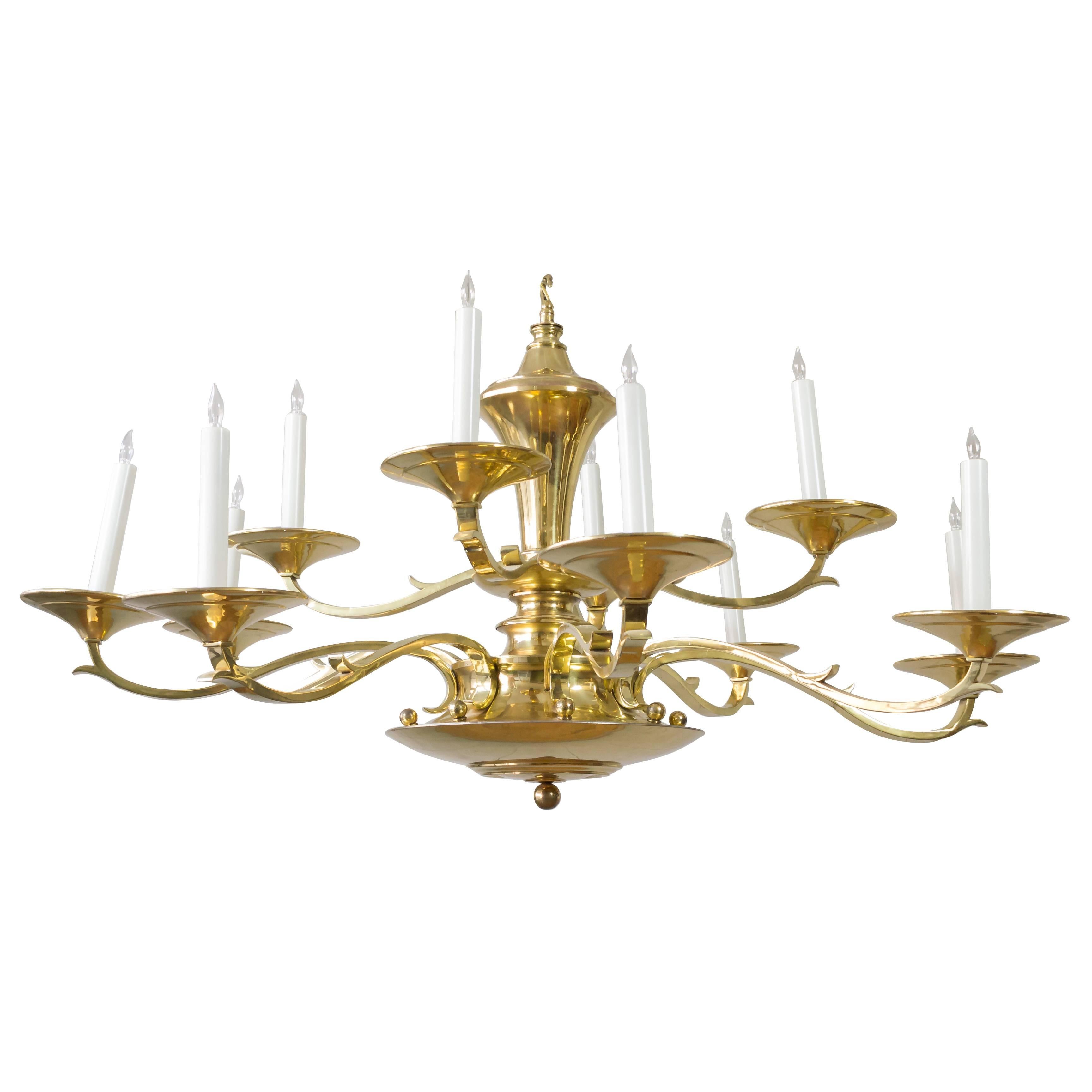 Very Large Brass Chandelier