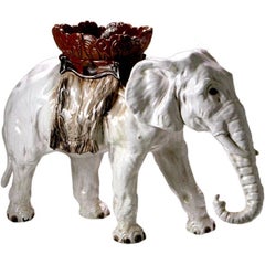 Vintage French Majolica Elephant