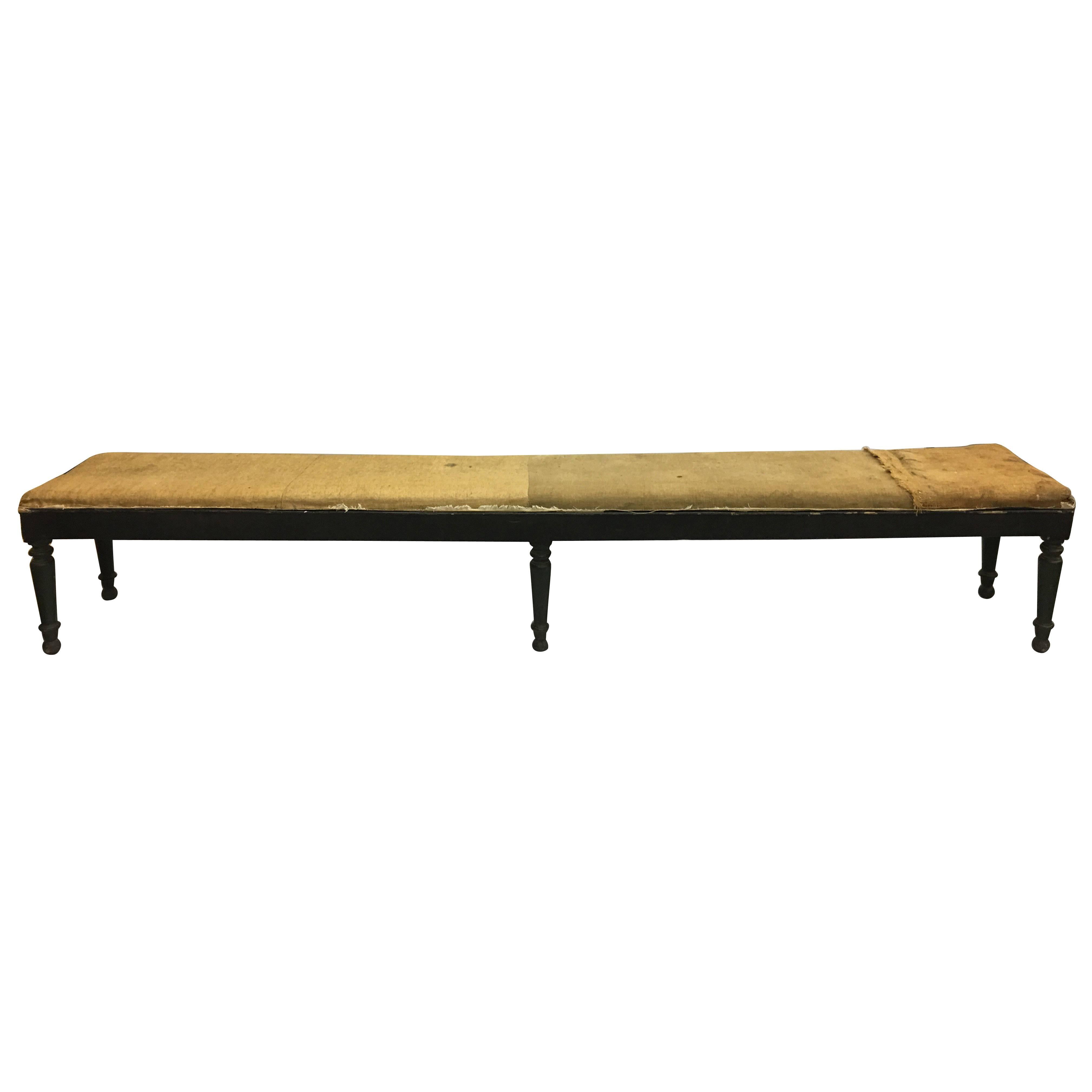 Very Large, Sober 19th Century Napoleon III 9' Foot Hall Bench, France, 1860