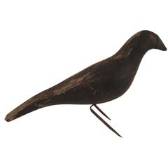 A Folk Art Wood Carved Sculpture of a Crow