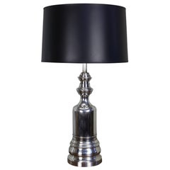 Tall French 1940s Nickel-Plated Table Lamp