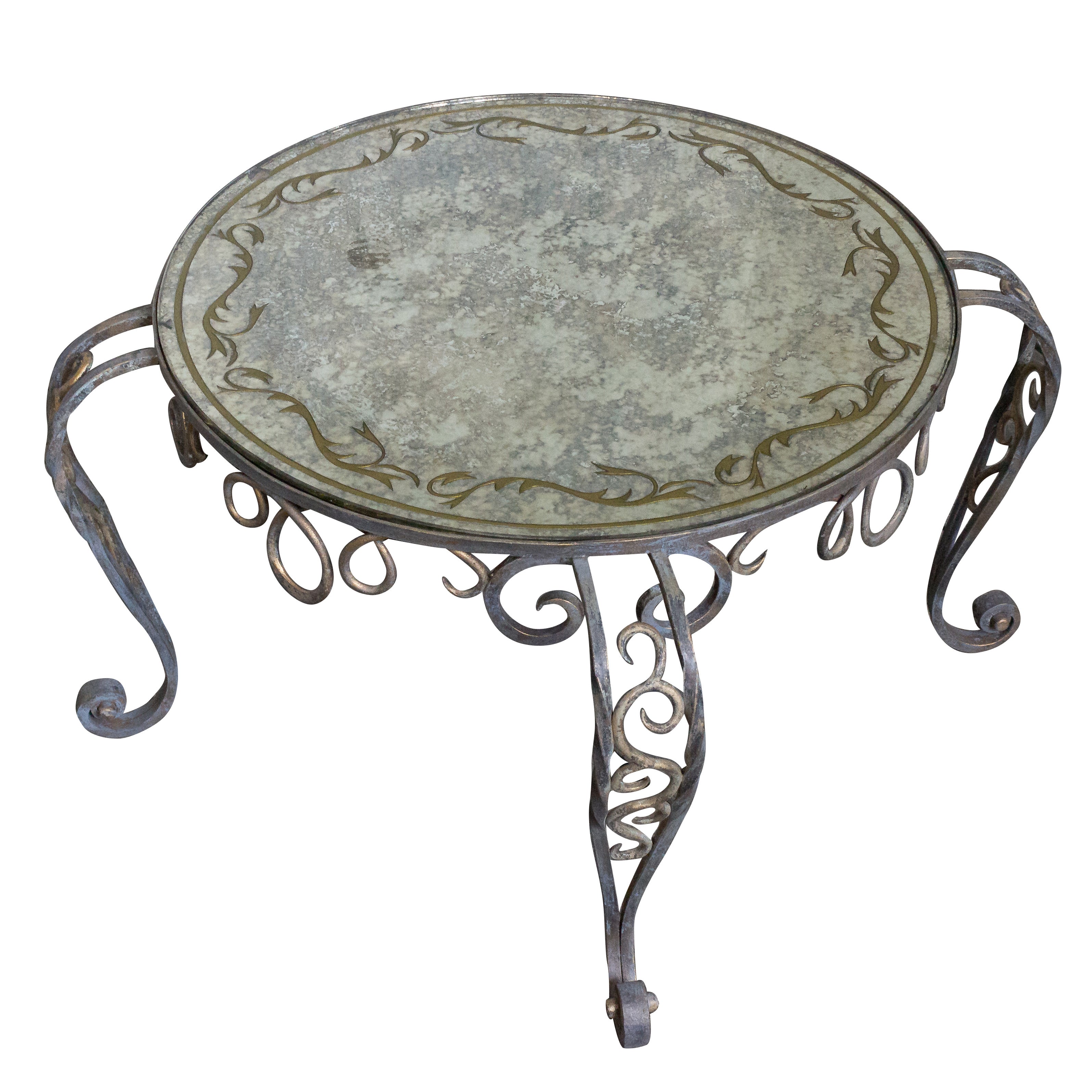 Rustic Wood/Iron/Glass Coffee Table at 1stDibs