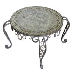 Painted Iron Coffee Table with Reverse Painted Glass 7