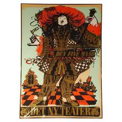 "Den Fine Mand," Original Silkscreen Poster by Bjørn Wiinblad, 1957