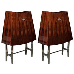 Vintage Pair of Rosewood Cabinets Attributed to René-Jean Caillette