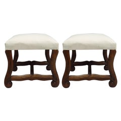 Pair of French 1930s Carved Stools or Benches in the Louis XIV Style