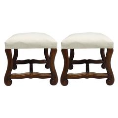 Pair of French 1930s Carved Stools or Benches in the Louis XIV Style 7