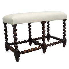 Spanish, 1930 Barley Twist Bench in the Style of Louis XIII 8